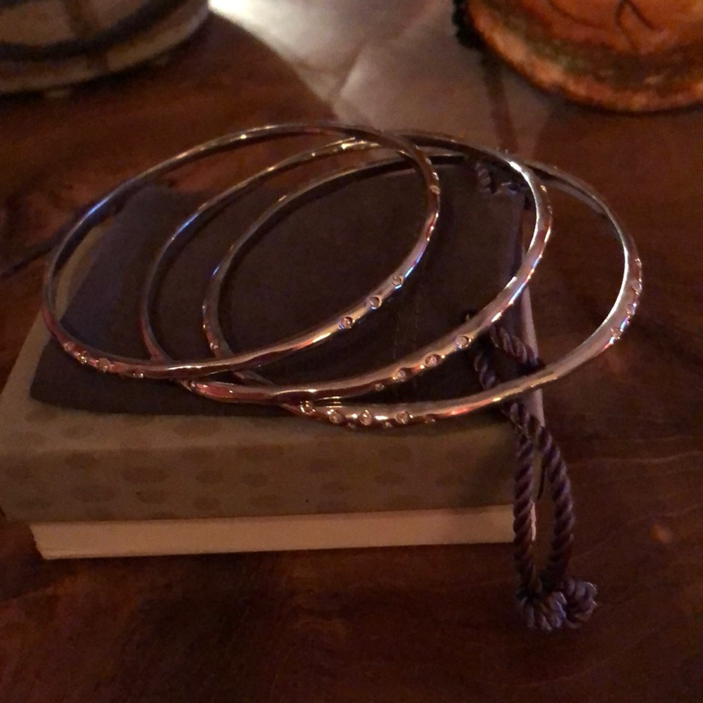 Stella & Dot Silvertone Bangles
